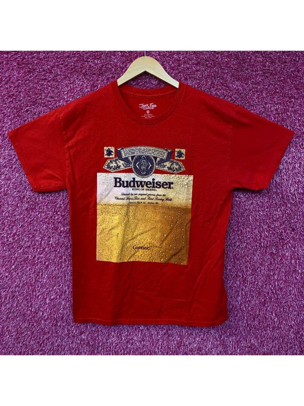 Junk Food Budweiser Label King of Beers Graphic Flea Market T-Shirt Medium